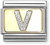 Nomination Gold Glitter V Charm