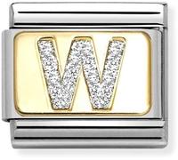 Nomination CLASSIC Silver Glitter Letter W Charm 030291/23
