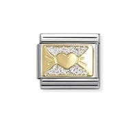 Nomination Gold Heart Bow Charm