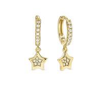 Nomination Gold Petit Sparkle Star Hoop Earrings