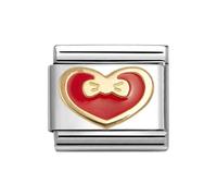 Nomination Gold Red Heart With Bow Charm