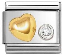 Nomination Gold Silver Raised Heart Charm