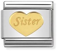 Nomination CLASSIC Gold Symbols Sister Heart Charm 030162/36
