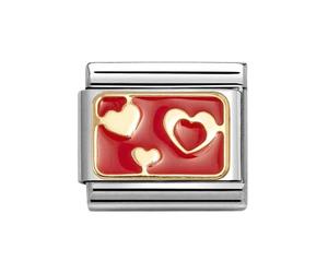 Nomination Gold Various Red Hearts Charm
