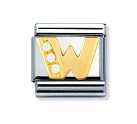 Nomination Gold W Initial CZ 18k gold