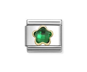 Nomination Green Crystal Flower Charm