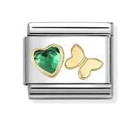 Nomination Green Heart Butterfly Charm