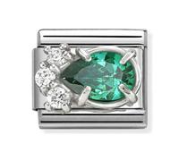 Nomination Silver Green CZ Drop Charm