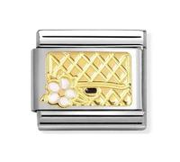 Nomination Handbag with Flower Yellow Gold Charm