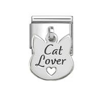 Nomination Hanging Cat Lover Silver Shine Charm