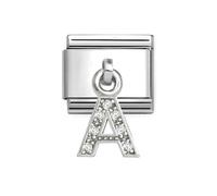 Nomination Hanging CZ A Initial Silver Shine Charm