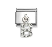 Nomination Hanging CZ B Initial Silver Shine Charm