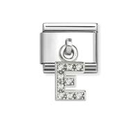 Nomination Hanging CZ E Initial Silver Shine Charm