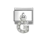 Nomination Hanging CZ G Initial Silver Shine Charm