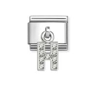 Nomination Hanging CZ H Initial Silver Shine Charm