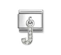 Nomination Hanging CZ J Initial Silver Shine Charm