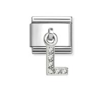 Nomination Hanging CZ L Initial Silver Shine Charm
