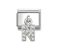 Nomination Hanging CZ N Initial Silver Shine Charm