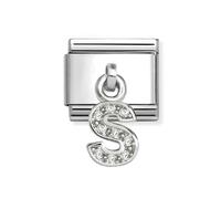 Nomination Hanging CZ S Initial Silver Shine Charm