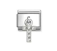 Nomination Hanging CZ T Initial Silver Shine Charm