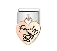 Nomination Rose Gold Family Heart Drop Charm