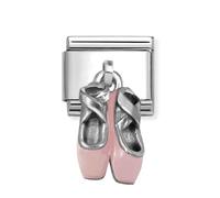 Nomination Hanging Pink Ballet Shoes Silver Shine Charm