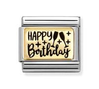 Nomination CLASSIC Gold & Black Happy Birthday Charm 030166/60