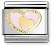 Nomination Nomiantion Gold Heart in Pink Heart Yellow Gold Charm