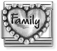Nomination CLASSIC Silvershine Silver Beaded Heart Family Charm 330101/84