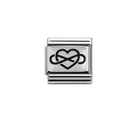 Nomination Black Infinity Heart Charm - Stainless Steel