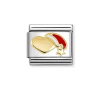 Nomination Heart with Red Santa Hat Charm