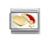 Nomination Heart with Red Santa Hat Charm