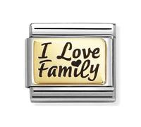 Nomination I Love Family Black Writting Yellow Gold Charm