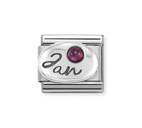 Nomination January Garnet Oxidised Birthstone Charm