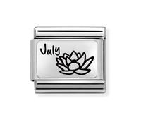 Nomination July Flower Plate Silver Shine Charm