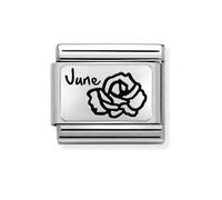 Nomination June Flower Plate Silver Shine Charm