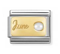 Nomination June White Pearl Yellow Gold Charm
