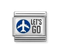 Nomination Let's Go Aeroplane Silver Shine Charm