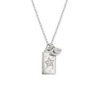 Nomination - "Let Opportunity Light.. Talisman Necklace in Rhodium-Plated 925 Sterling Silver with White Cubic Zirconia and Star Charm with Eye and Labradorite, Adjustable Length 42-47 cm