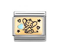 Nomination Gold Blue Elephant Charm