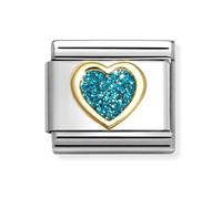 Nomination CLASSIC Turquoise Glitter Heart Charm 030220/08