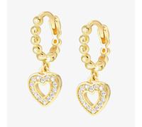 Nomination Lovecloud CZ Heart Gold Tone Sterling Silver Drop Earrings 0.7x0.7cm, 1cm