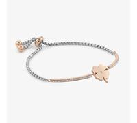 Nomination Milleluci Rose Gold Finish Pave Four Leaf Clover Toggle Half Bangle 028005/006