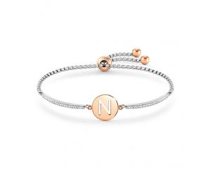 Nomination Milleluci Rose Gold & Hypoallergenic Steel N Half Pave Bangle 19cm