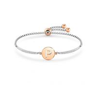 Nomination Milleluci Two-Tone Initial P Half Bangle Toggle Bracelet 028007/016