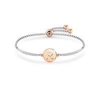 Nomination Milleluci Rose Gold & Hypoallergenic Steel R Half Pave Bangle 19cm