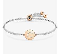 Nomination Milleluci Two-Tone Initial C Half Bangle Toggle Bracelet 028007/003