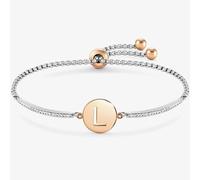 Nomination Milleluci Two-Tone Initial L Half Bangle Toggle Bracelet 028007/012