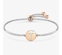 Nomination Milleluci Two-Tone Initial T Half Bangle Toggle Bracelet 028007/020