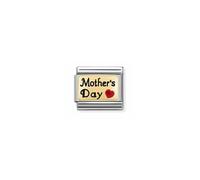 Nomination Mothers Day with Red Heart Yellow Gold Charm